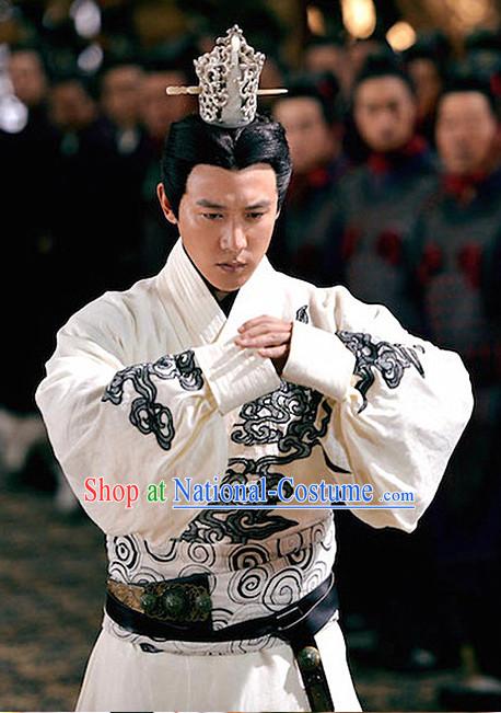 Ancient Chinese Prime Minster Men s Clothing _ Apparel Chinese Traditional Dress Theater and Reenactment Costumes and Coronet Complete Set for Men