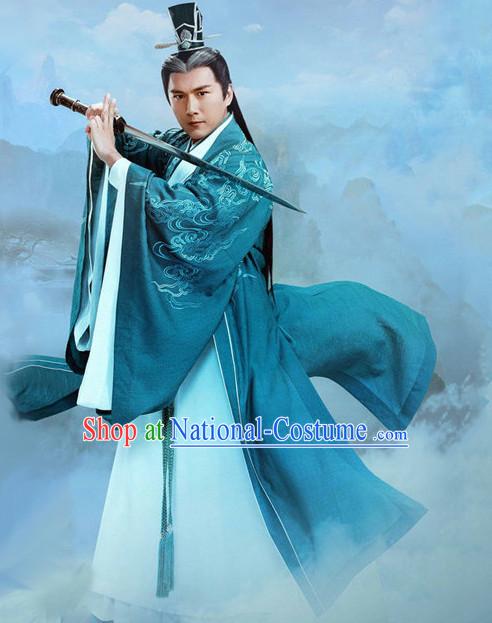 Ancient Chinese Men s Clothing _ Apparel Chinese Traditional Dress Theater and Reenactment Costumes and Coronet Complete Set for Men