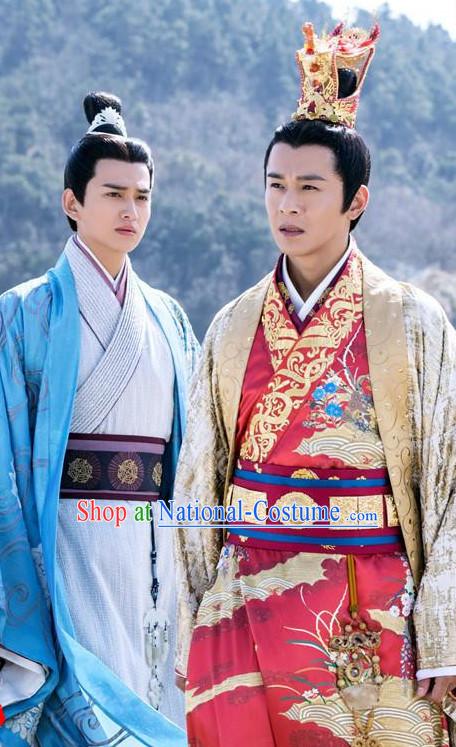 Chinese Ancient Emperor Men s Clothing _ Apparel Chinese Traditional Dress Theater and Reenactment Costumes and Headwear Complete Set