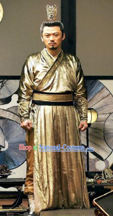 Chinese Ancient Emperor Men s Clothing _ Apparel Chinese Traditional Dress Theater and Reenactment Costumes and Headwear Complete Set