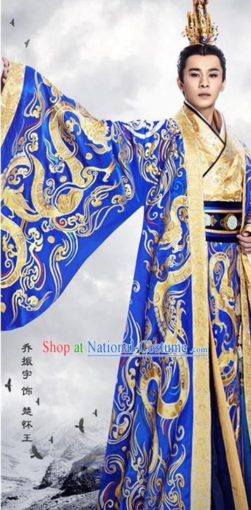 Chinese Ancient Emperor Men s Clothing _ Apparel Chinese Traditional Dress Theater and Reenactment Costumes and Headwear Complete Set