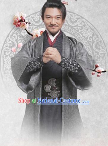 Chinese Ancient Fighter Men s Clothing _ Apparel Chinese Traditional Dress Theater and Reenactment Costumes and Headwear Complete Set