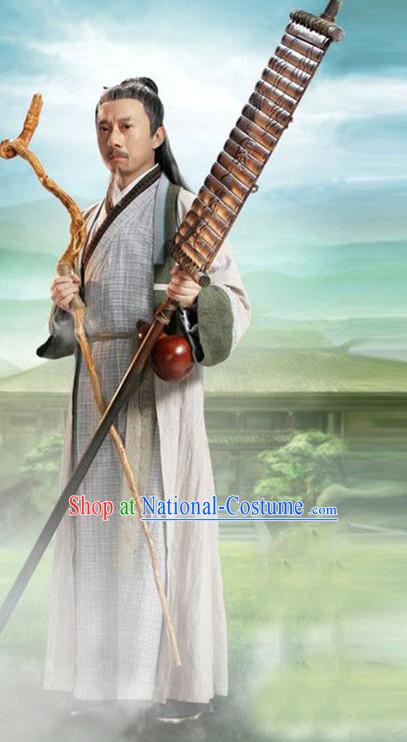 Chinese Ancient Wise Men s Clothing _ Apparel Chinese Traditional Dress Theater and Reenactment Costumes and Headwear Complete Set