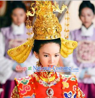 Chinese Traditional Wedding Ceremony Gold Hat