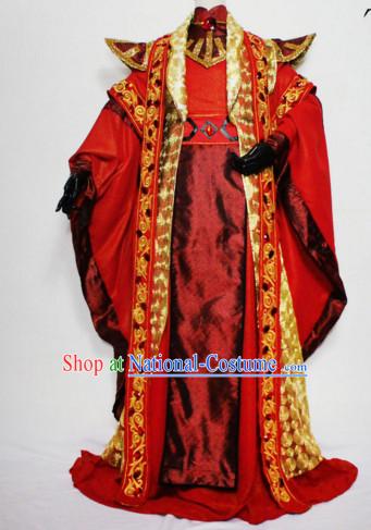 Chinese Men Traditional Royal Emperor Dress Cheongsam Ancient Chinese Royal Clothing Cultural Robes Complete Set