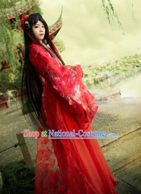 Chinese Women Traditional Beauty Dress Cheongsam Ancient Chinese Hot Clothing Cultural Robes Complete Set