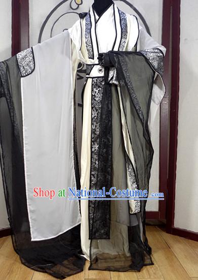 Chinese Ancient Han Fu Emperor Clothing Robes Tunics Accessories Traditional China Clothes Men Adults Kids