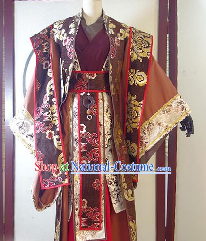 Chinese Ancient Han Fu Emperor Clothing Robes Tunics Accessories Traditional China Clothes Men Adults Kids