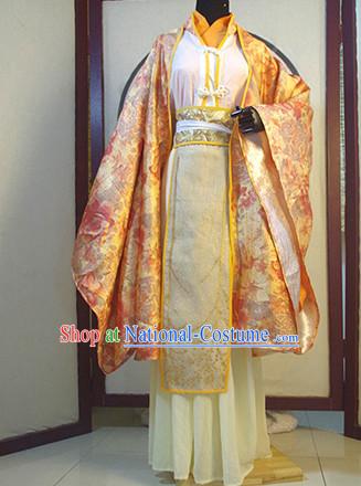 Chinese Ancient Han Fu Royal Clothing Robes Tunics Accessories Traditional China Clothes Adults Kids