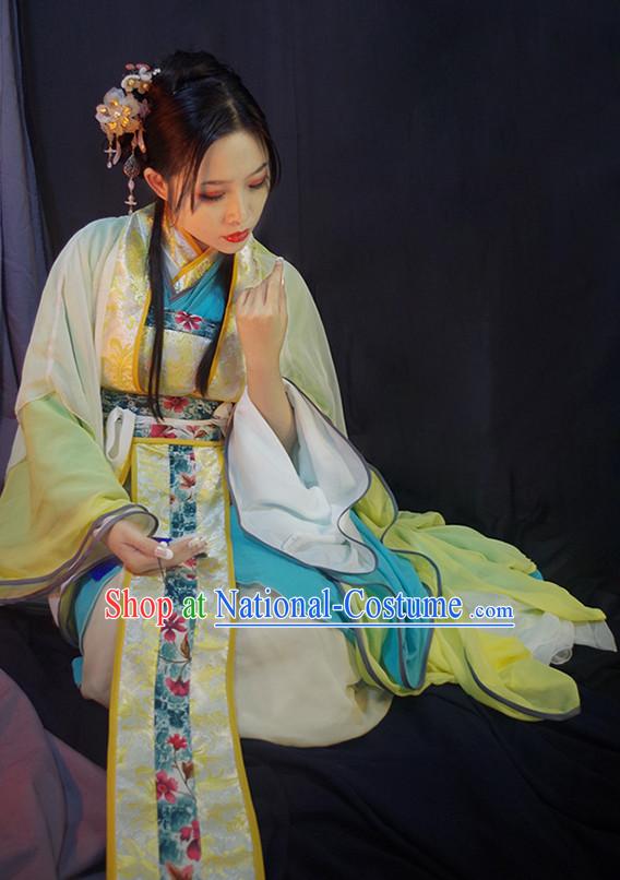 Chinese Ancient Han Fu Royal Clothing Robes Tunics Accessories Traditional China Clothes Adults Kids