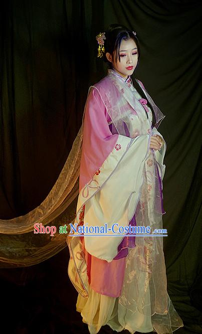 Chinese Ancient Han Fu Princess Clothing Robes Tunics Accessories Traditional China Clothes Adults Kids