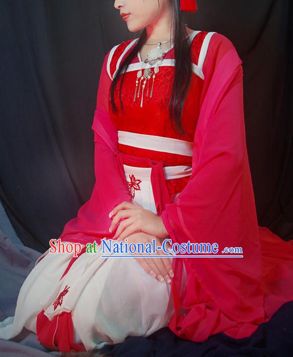 Chinese Ancient Han Fu Princess Clothing Robes Tunics Accessories Traditional China Clothes Adults Kids