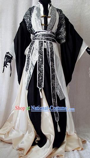 Chinese Ancient Han Fu Emperor Clothing Robes Tunics Accessories Traditional China Clothes Adults Kids