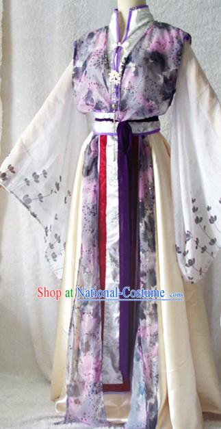 Chinese Ancient Han Fu Noblewoman Clothing Robes Tunics Accessories Traditional China Clothes Adults Kids