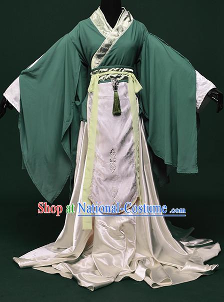 Chinese Ancient Han Fu Noblewoman Clothing Robes Tunics Accessories Traditional China Clothes Adults Kids