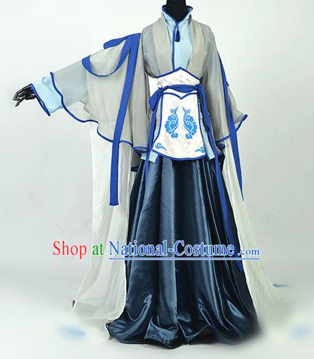 Chinese Ancient Han Fu Noblewoman Clothing Robes Tunics Accessories Traditional China Clothes Adults Kids