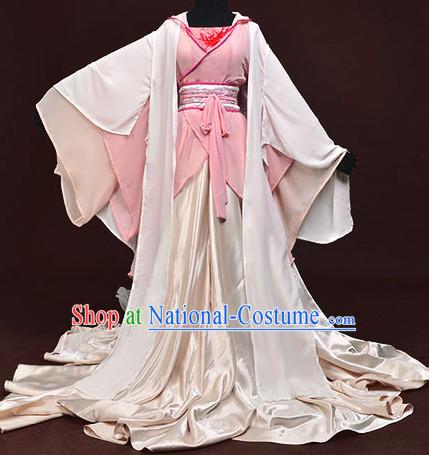 Chinese Ancient Han Fu Noblewoman Clothing Robes Tunics Accessories Traditional China Clothes Adults Kids