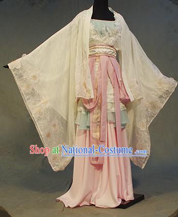 Chinese Ancient Han Fu Noblewoman Clothing Robes Tunics Accessories Traditional China Clothes Adults Kids