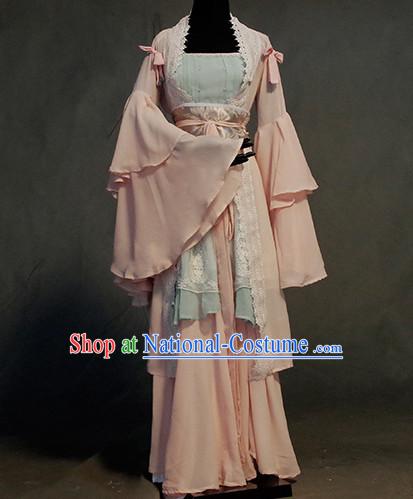 Chinese Ancient Han Fu Fairy Clothing Robes Tunics Accessories Traditional China Clothes Adults Kids