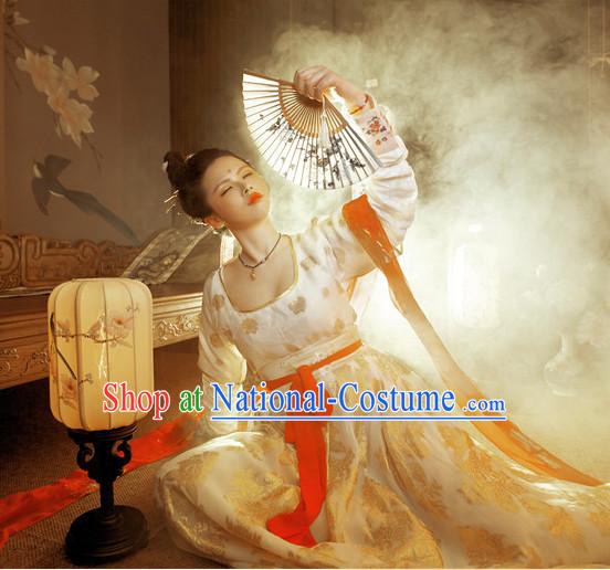 Chinese Tang Dynasty Hanfu Dress China Hanfu Costume Histroical Dresses Traditional Hanfu Wedding Ceremony Chinese Culture Clothing Complete Set