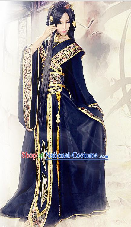 Chinese TV Drama Costume Ancient Theatrical Costumes Historical Clothing and Hair Accessories Complete Set for Women