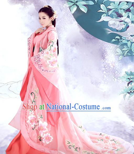 Chinese TV Drama Princess Costume Ancient Theatrical Costumes Historical Clothing and Hair Jewelry Complete Set for Women