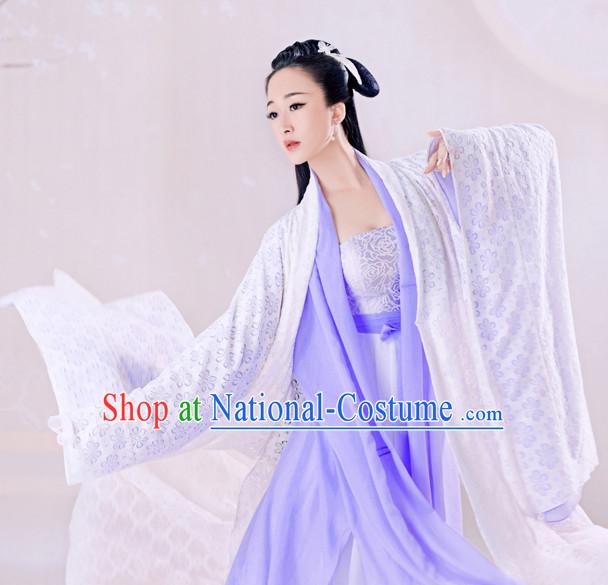 Chinese TV Drama Beauty Costume Ancient Theatrical Costumes Historical Clothing and Hair Jewelry Complete Set for Women