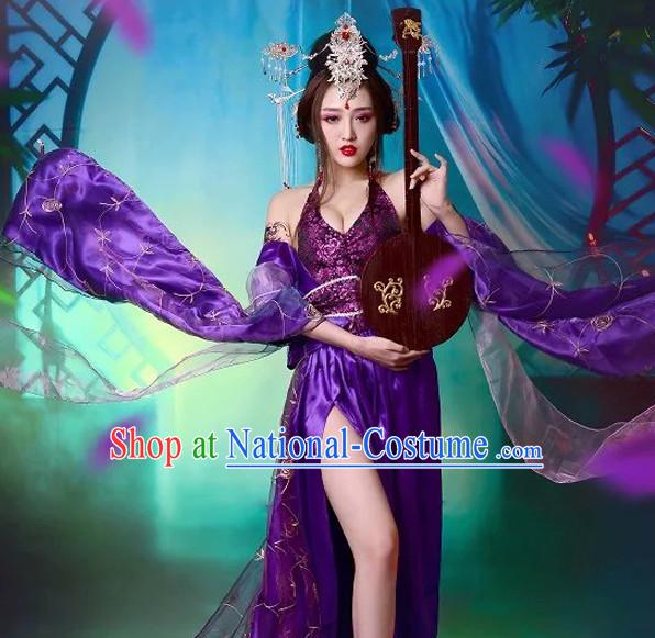 Chinese TV Drama Beauty Costume Ancient Theatrical Costumes Historical Clothing and Hair Jewelry Complete Set for Women