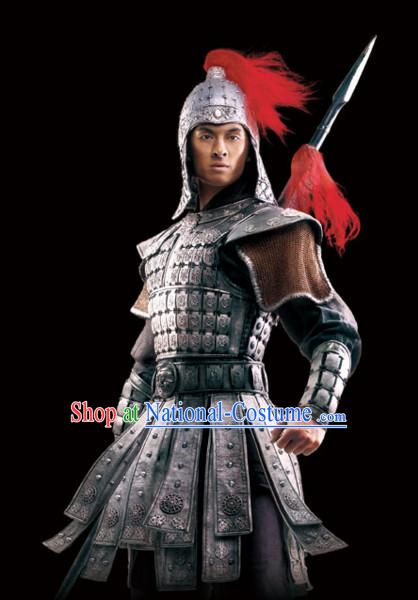 Ancient Chinese General Body Armor Costumes Complete Set for Men