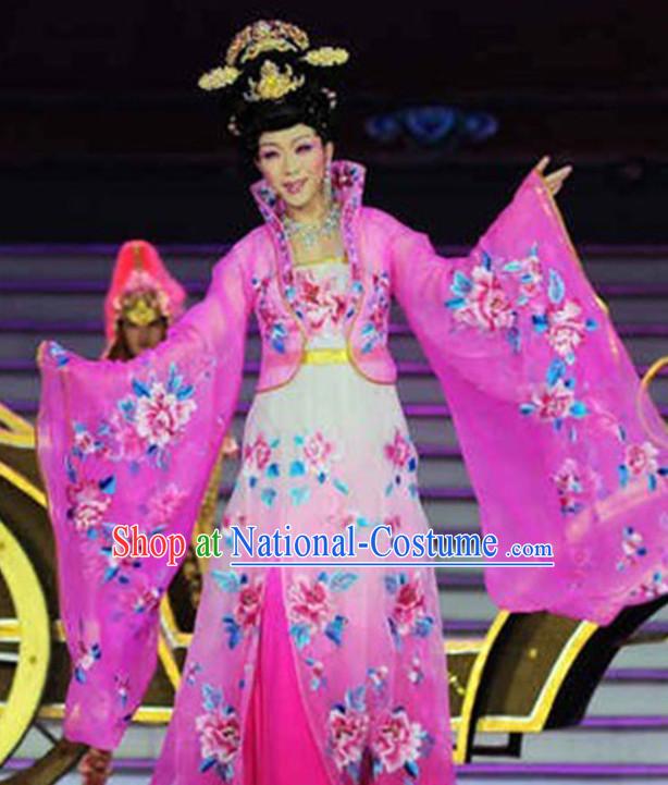 Chinese Ancient Women s Clothing _ Apparel Chinese Traditional Dress Theater and Reenactment Costumes and Hat Complete Set