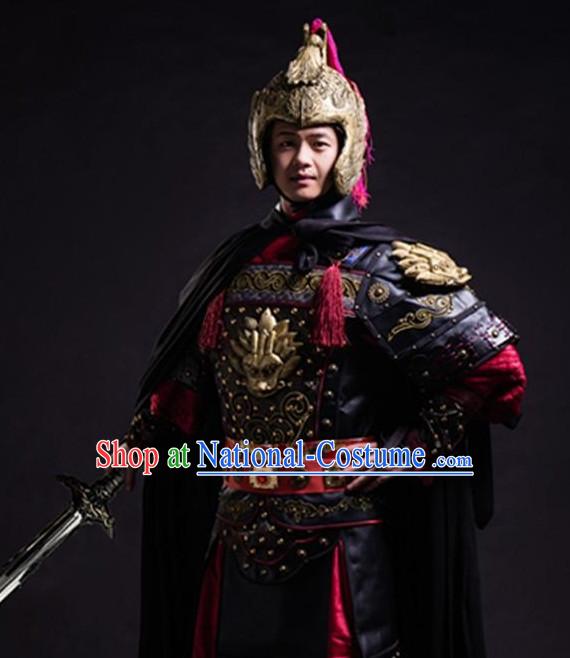 Ancient Chinese General Costume Armor Costumes Complete Set for Men