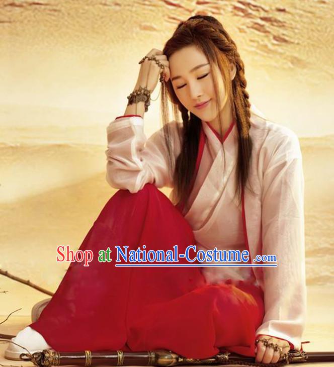 Ancient Chinese Sword Woman Swordswoman Hanfu Dress Hanbok Kimono Cosplay Costume Traditional Dresses Complete Set