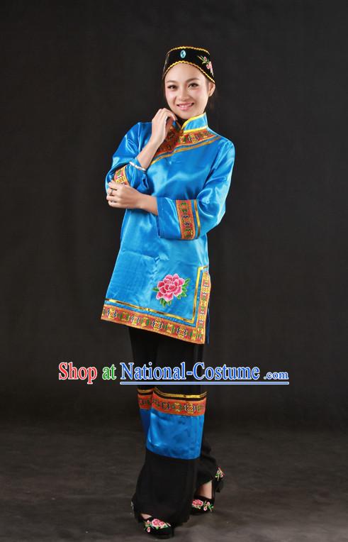 Happy Festival Chinese Minority Dress Uniform Traditional Stage Ethnic National Costume Sale Complete Set