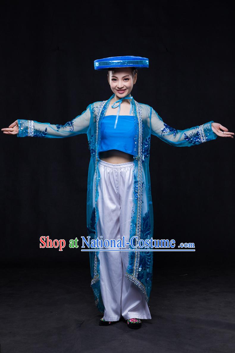 Happy Festival Chinese Minority Dress Uniform Traditional Stage Ethnic National Costume Sale Complete Set