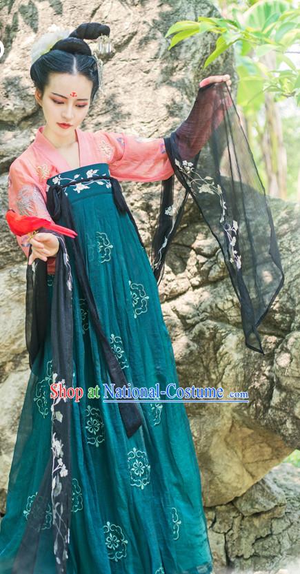 Asian Traditional High Quality Hanfu Tang Dynasty Clothes Costume Costumes Complete Set for Women Girls Children Adults