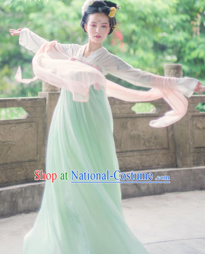 Asian Traditional High Quality Hanfu Tang Dynasty Clothes Costume Costumes Complete Set for Women Girls Children Adults