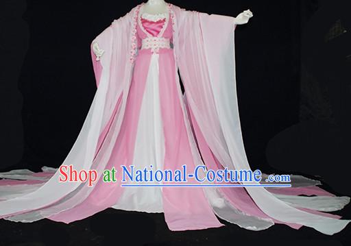 Top Pink Chinese Imperial Royal Princess Traditional Wear Queen Dresses Fairy Cosplay Costumes Ideas Asian Cosplay Supplies Complete Set