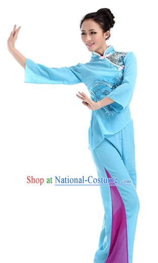 Traditional Chinese Fan Dancing Costume Chinese Dance Costumes Complete Set for Women