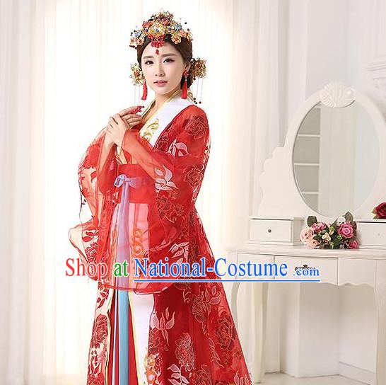 Traditional Chinese Stage Dancing Costume Chinese Classical Dance Costumes and Headpieces Complete Set for Women