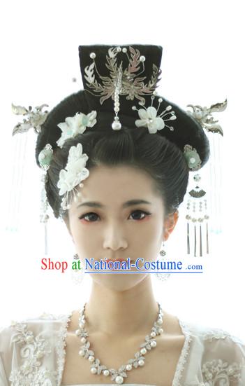 Chinese Ancient Princess Queen Handmade Wig and Hair Accessories Set