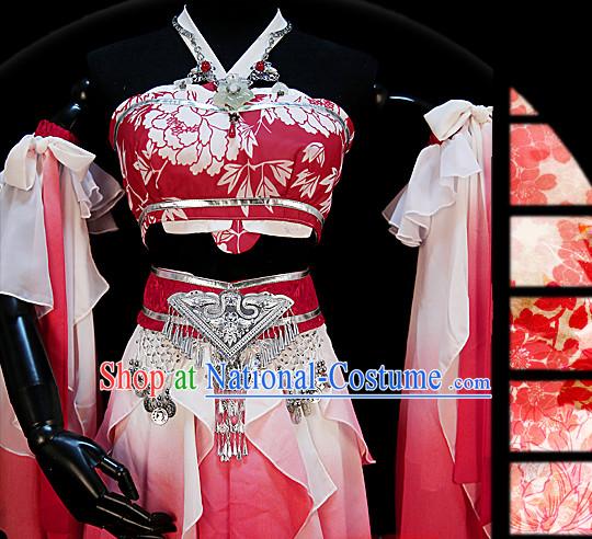 Ancient Chinese Princess Court Dresses Hanzhuang Han Fu Han Clothing Traditional Chinese Dress Hanfu National Costumes and Hair Jewelry Complete Set for Women or Girls