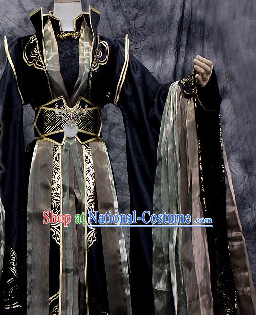 Ancient Chinese Imperial Emperor Hanfu Han Fu Clothes Complete Set for Men