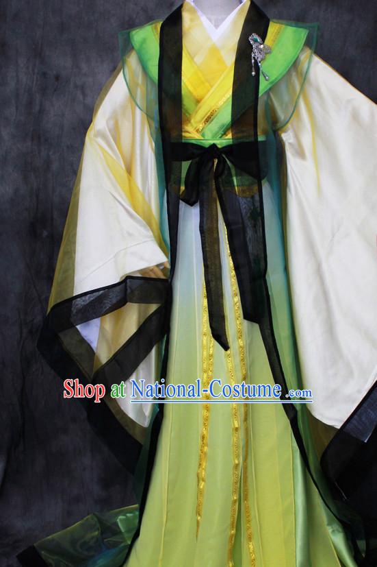 Chinese Classical Writer Clothes Hanfu Han Fu Costumes for Men