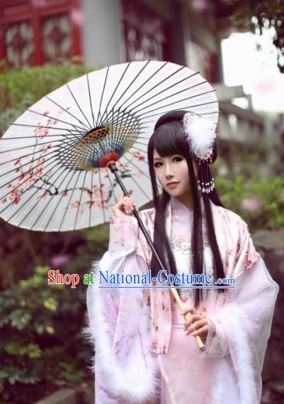 Top Chinese Ancient Costumes Theater and Reenactment Costumes and Headgear Complete Set for Women