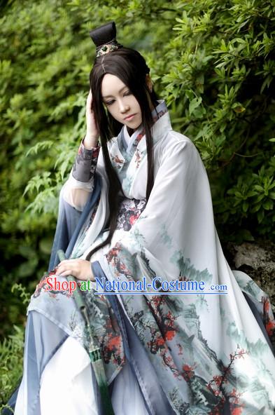 Top Chinese Ancient Costumes Theater and Reenactment Costumes and Headgear Complete Set for Women