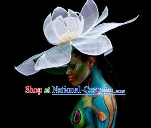 Handmade Chinese Custom-Made Stage Performance Large Lotus Hat