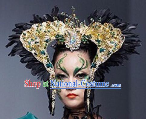 Chinese Modern Stage Performance Headwear Headgear Hair Jewelry Hairpieces Set