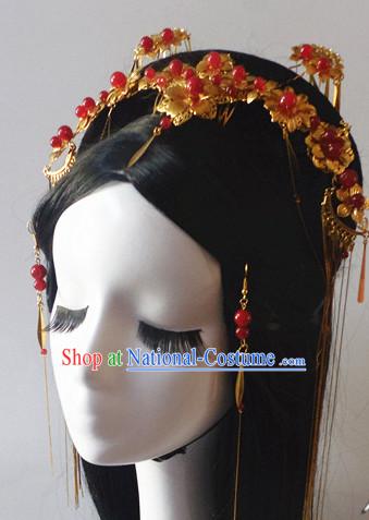 Chinese Classic Headwear Crowns Hats Headpiece Hair Accessories Jewelry Set