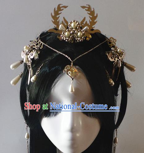 Chinese Classic Headwear Crowns Hats Headpiece Hair Accessories Jewelry Set