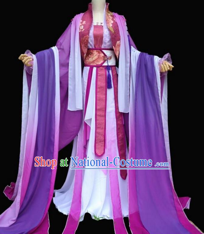 Purple Chinese Classical Fairy Costumes Complete Set